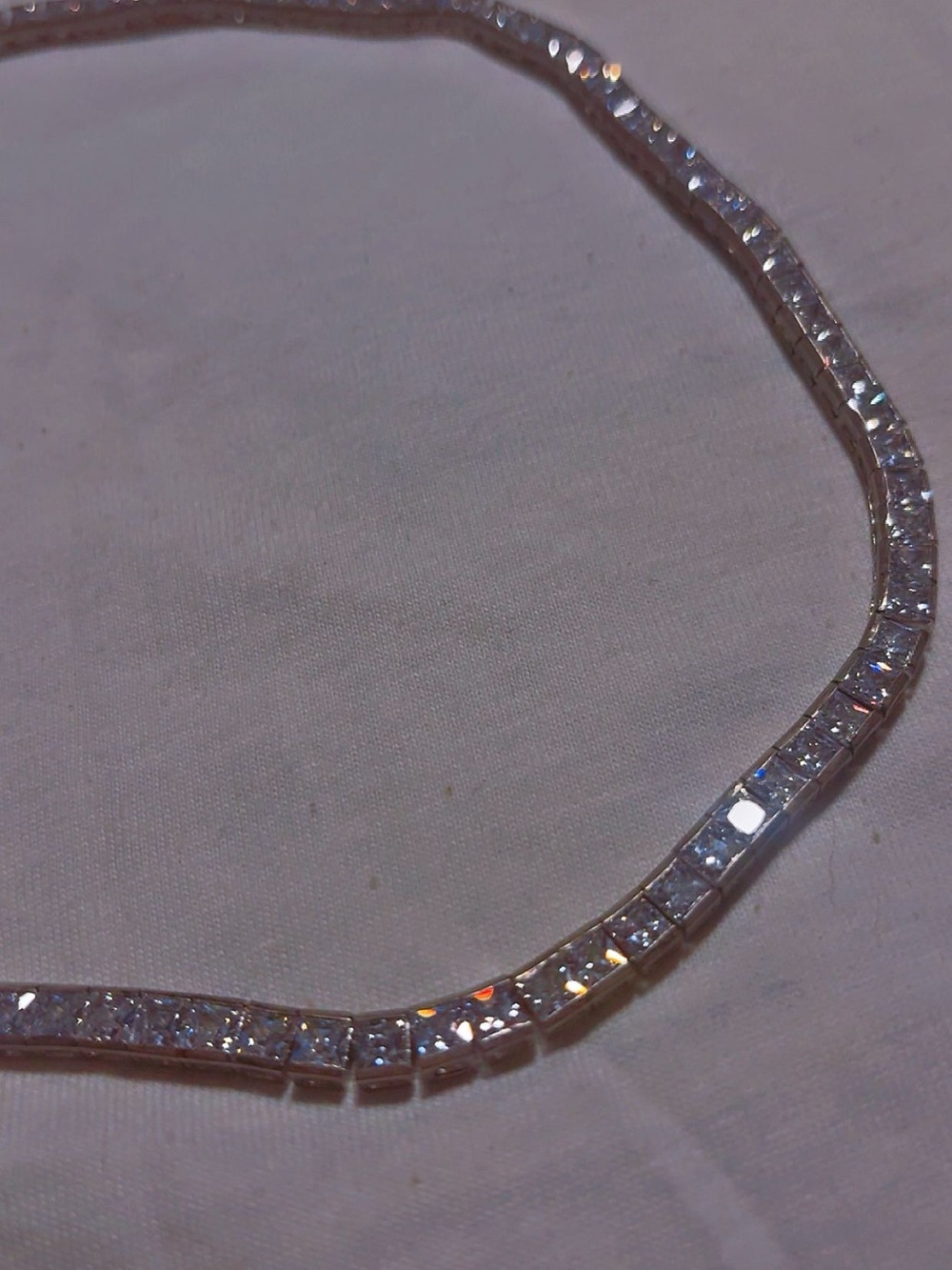 Kay Jewelers White Crystal Tennis Necklace